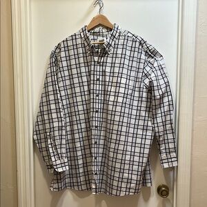 Harbor Bay Black and White Casual Button Down Shirt